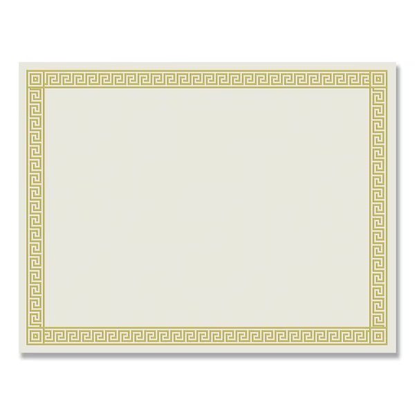 Foil Border Certificates, 8.5 x 11, Ivory/Gold, Channel, PK12, Great Papers!, Mfr#: 963070